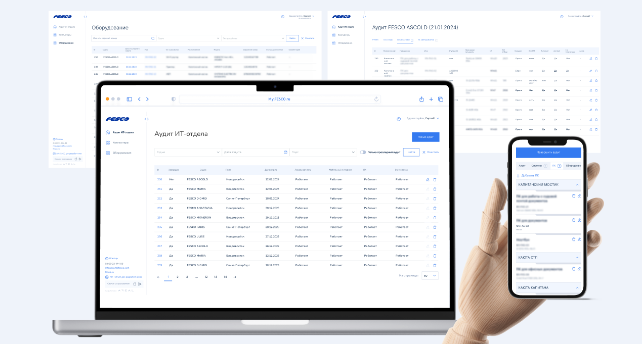 Платформа для ИТ-аудита судов FESCO